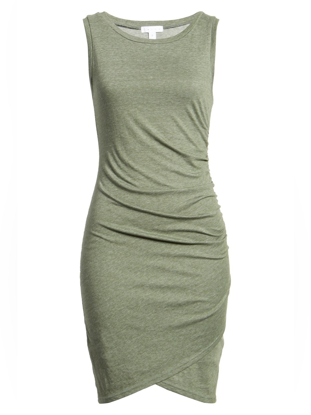 Leith Ruched Body-Con Sleeveless Dress in BLACK, size XL